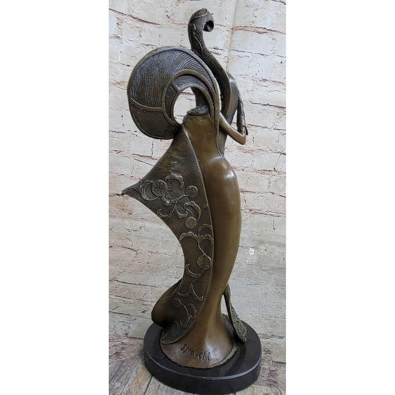 Signed Original Mavchi A Fashion Girl Bronze Sculpture Home Office Decoration