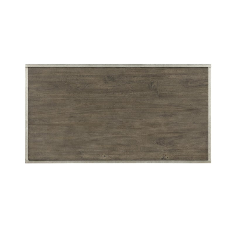 Roundhill Furniture Padena Metal Frame Wood Living Room Coffee Table with Shelf
