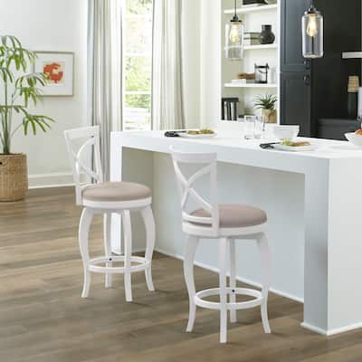 Hillsdale Furniture Ellendale Wood Upholstered Swivel Stool