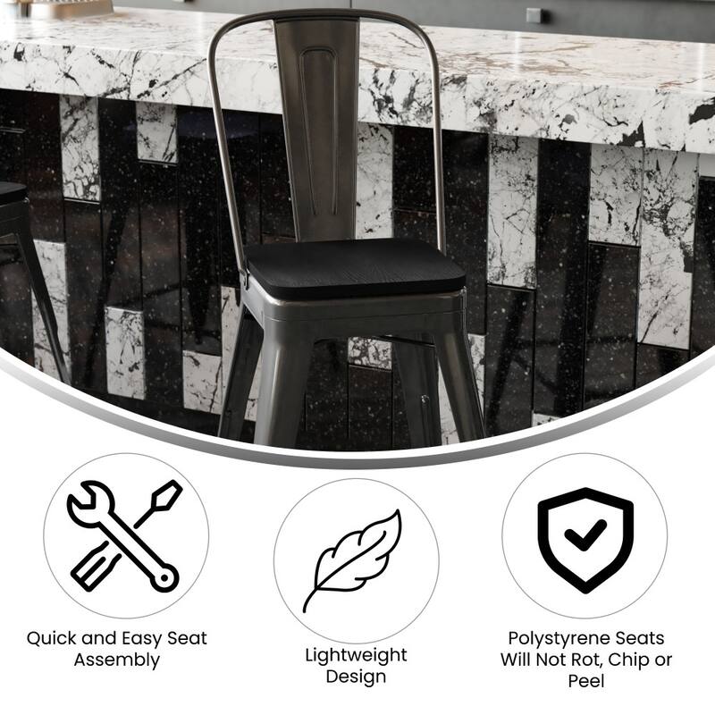 All-Weather Commercial Counter Stool with Removable Back & Poly Resin Seat
