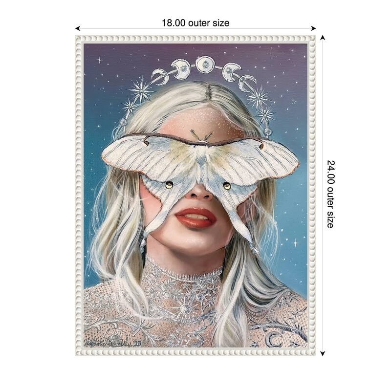 Kate and Laurel Moon Witch by Charlotte Brindley Framed Canvas Wall Art Print