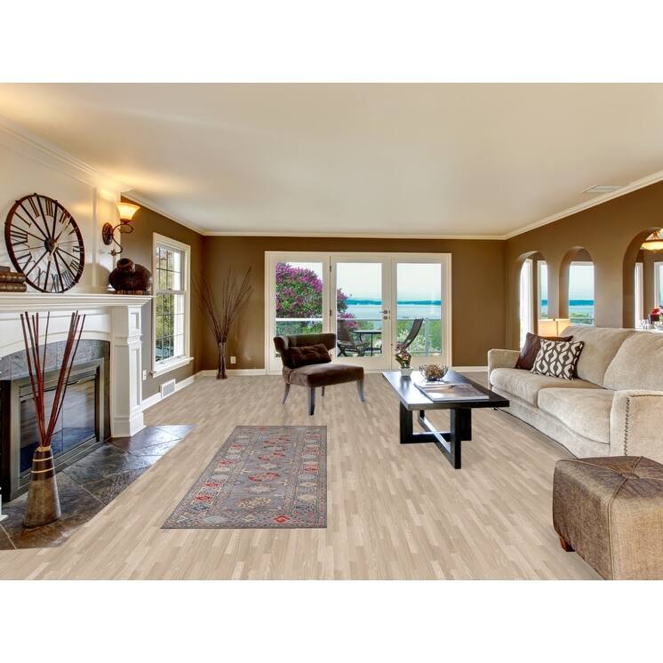 Geometric Gray Kazak Runner Rug Handmade Wool Carpet - 2'8" x 8'3"