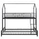 preview thumbnail 4 of 7, Convertible Twin-Full Bunk Bed w/Roof, Ladder and Guardrails - Black