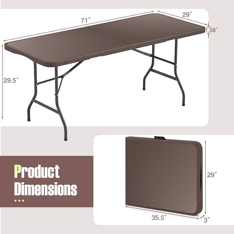 Plastic Folding Table Rectangle Portable Utility Card Table