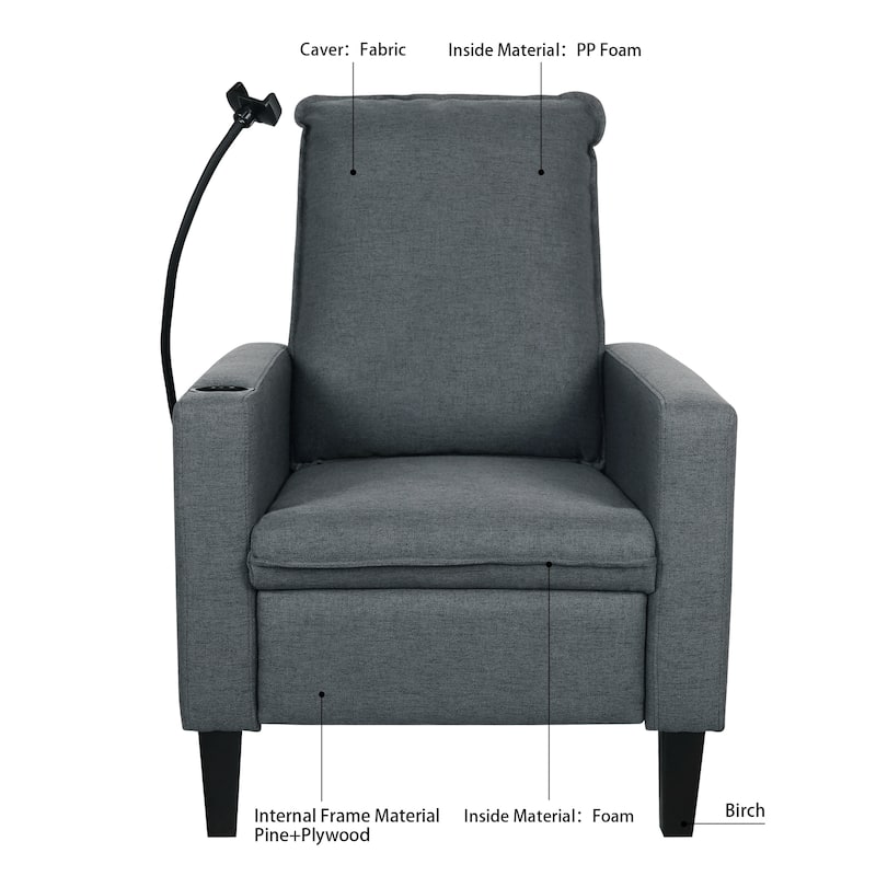 Adjustable Recliner Sofa for Adults with Mobile Phone Holder and Cup Holder