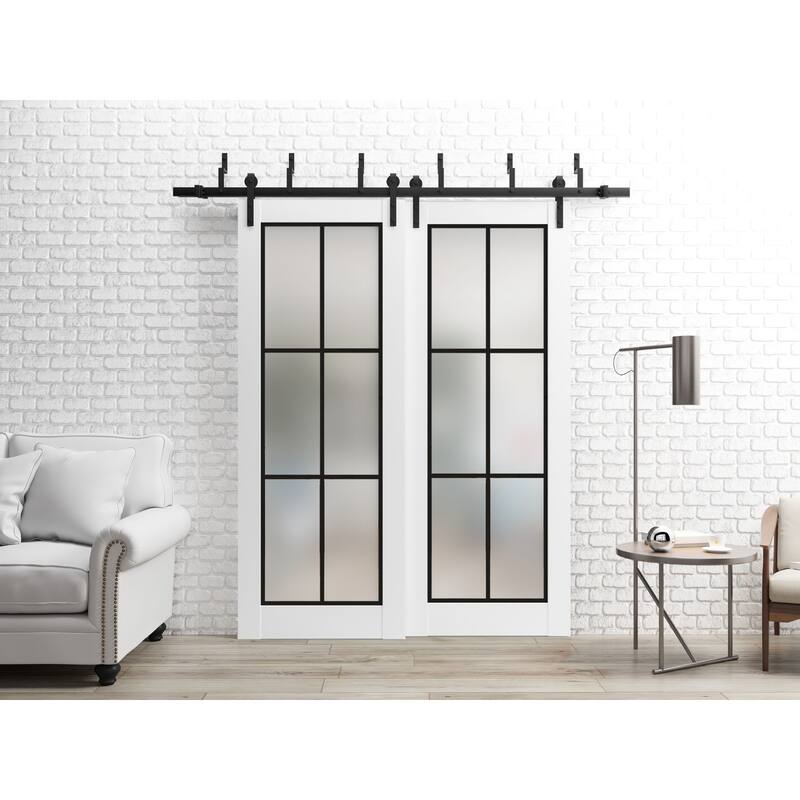 Slab Barn Door Panel 18 x 80 Planum 2122 White Silk Sturdy Finished