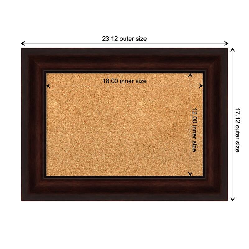 Coffee Bean Brown Framed Cork Bulletin Memo Board