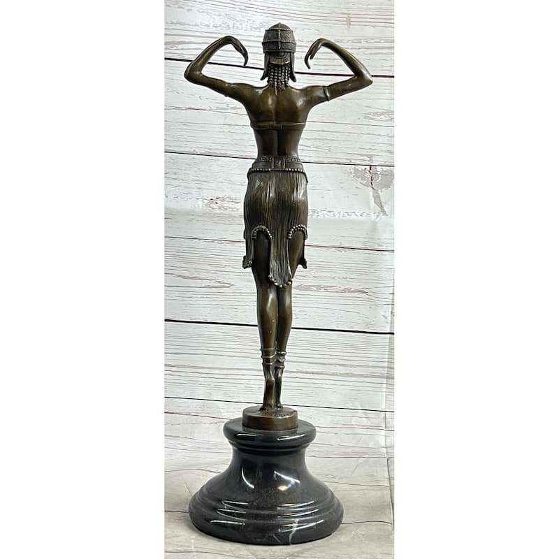Illusion Of Virtue By Dimitri Chiparus Art Deco Bronze Sculpture Statue Belly Dancer