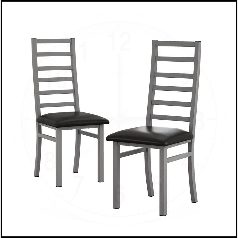 High Back Armless Metal Dining Chairs Set