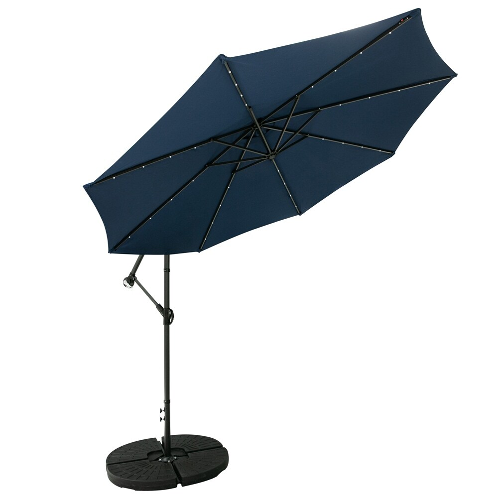 Shop Black Friday Deals On Ainfox 10ft Solar Offset Hanging Patio Umbrella Base Not Included Overstock 31727510