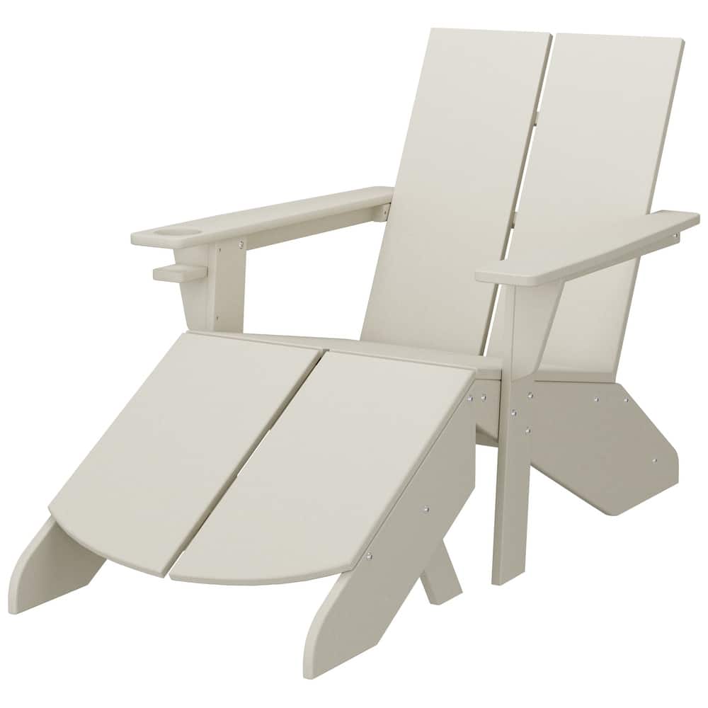 Coastin Modern Poly Adirondack Chair With Ottoman