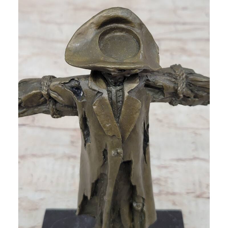 Pirate Skeleton Tied To Post Real Bronze Metal Statue Sculpture On Marble Base