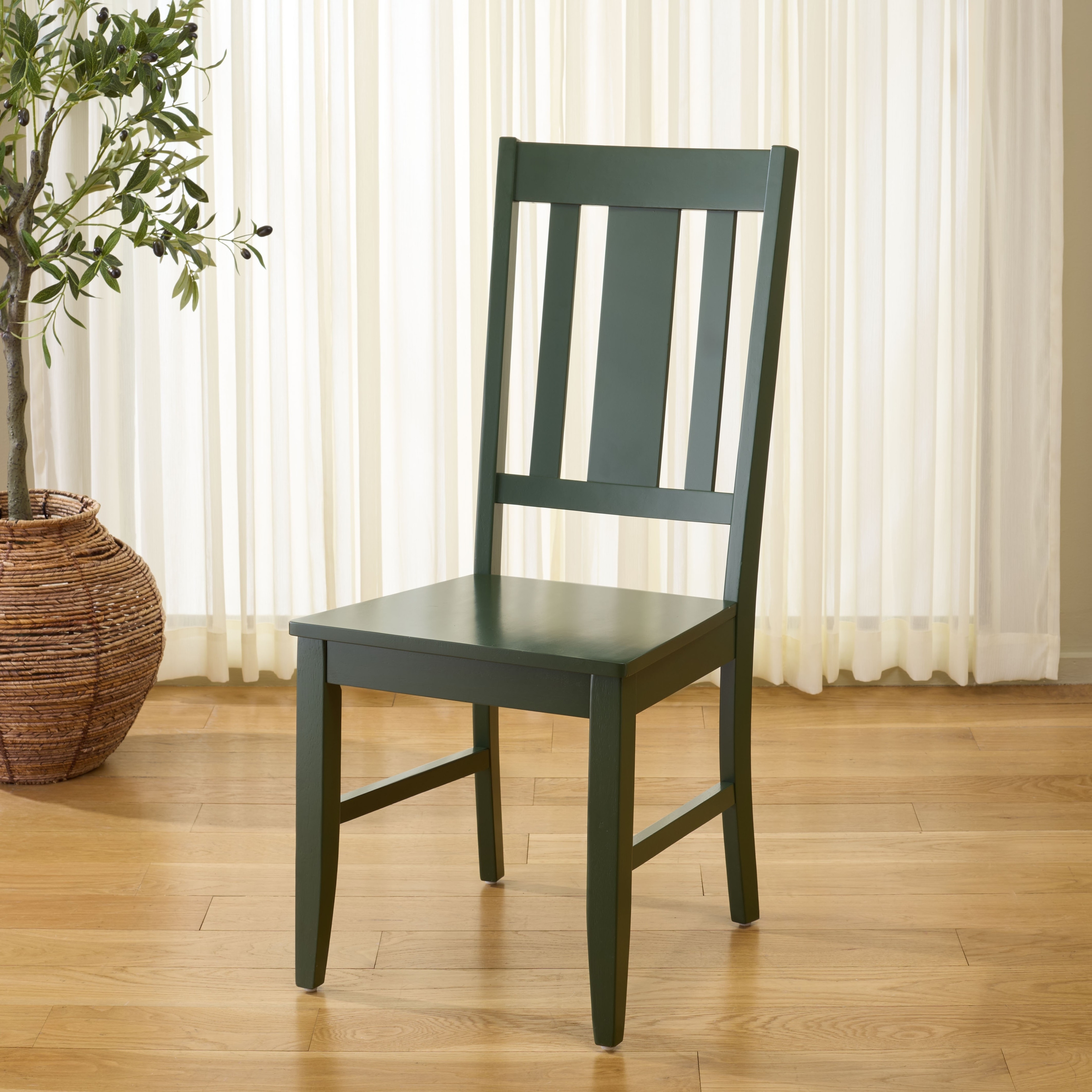 SAFAVIEH Home Roswitha Slat Back Side Chair - 18"W x 22"D x 39"H