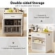 preview thumbnail 7 of 18, Kitchen Island With Extendable Dining Table For 4-6 Person,Two-tone Kitchen Table with Double-sized Storage,Power Outlet