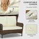 preview thumbnail 13 of 23, Outsunny 4 Piece PE Wicker Patio Furniture Set, Conversation Set with 2 360° Swivel Rocking Armchairs, 1 Loveseat Sofa