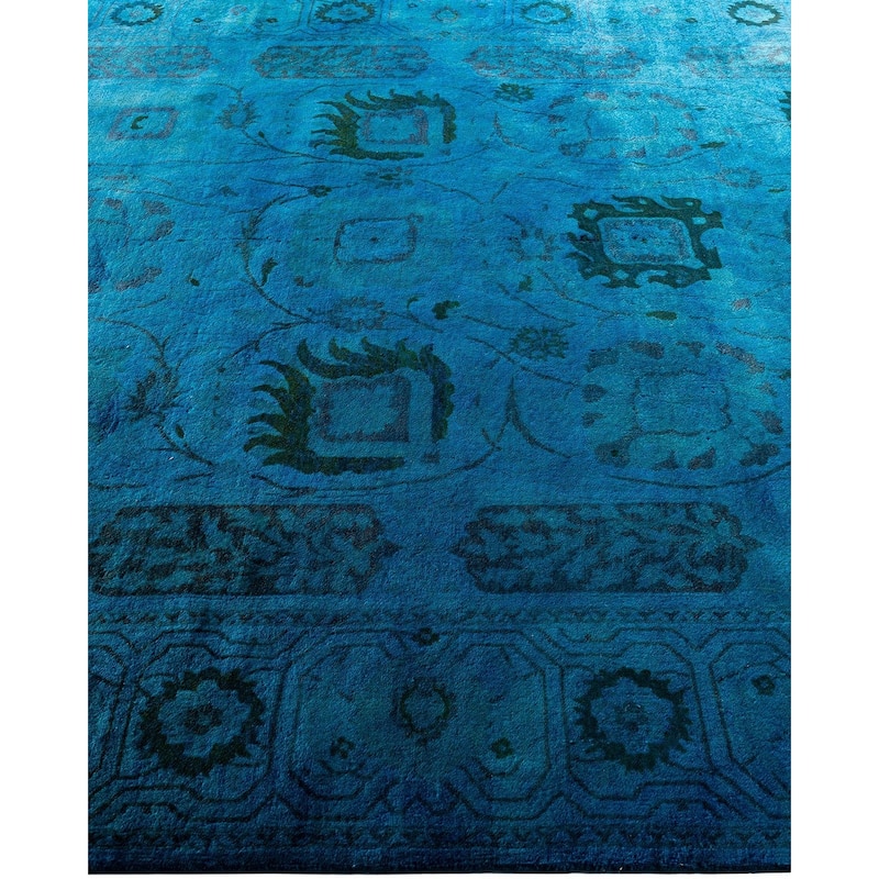 Fine Vibrance One-of-a-Kind Hand-Knotted Area Rug - Blue, 6' 1" x 9' 2" - 6' 1" x 9' 2"
