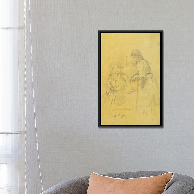 iCanvas "Portrait Of Alice Gamby And Julie Manet, 1889" by Berthe Morisot Framed