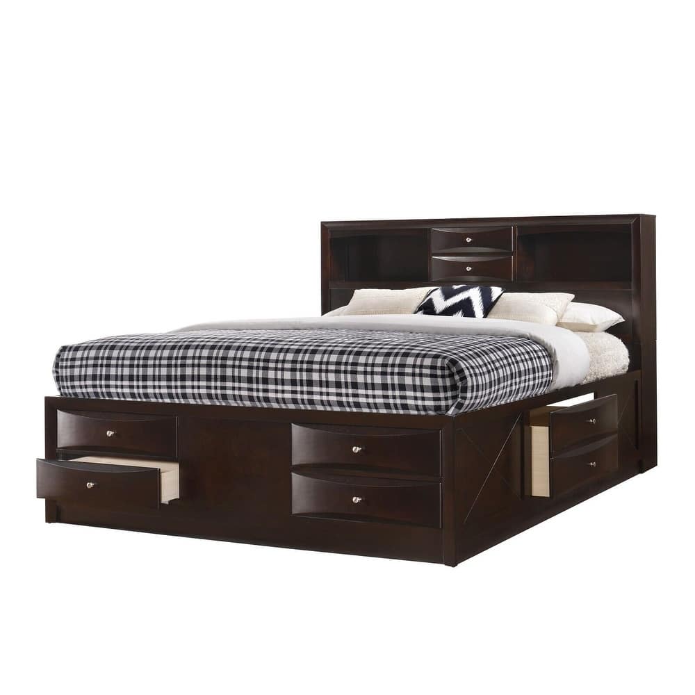 Captain's Bed Solid Wood Storage Drawers Platform Bed Bedroom 3pc Set