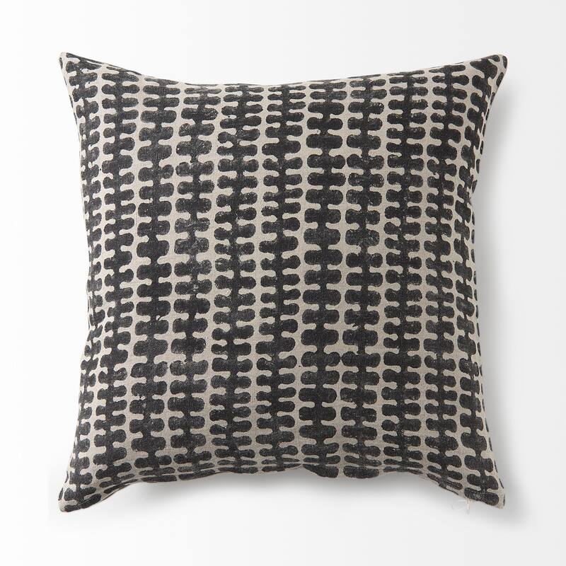 Miriam Beige & Black Patterned Decorative Pillow Cover