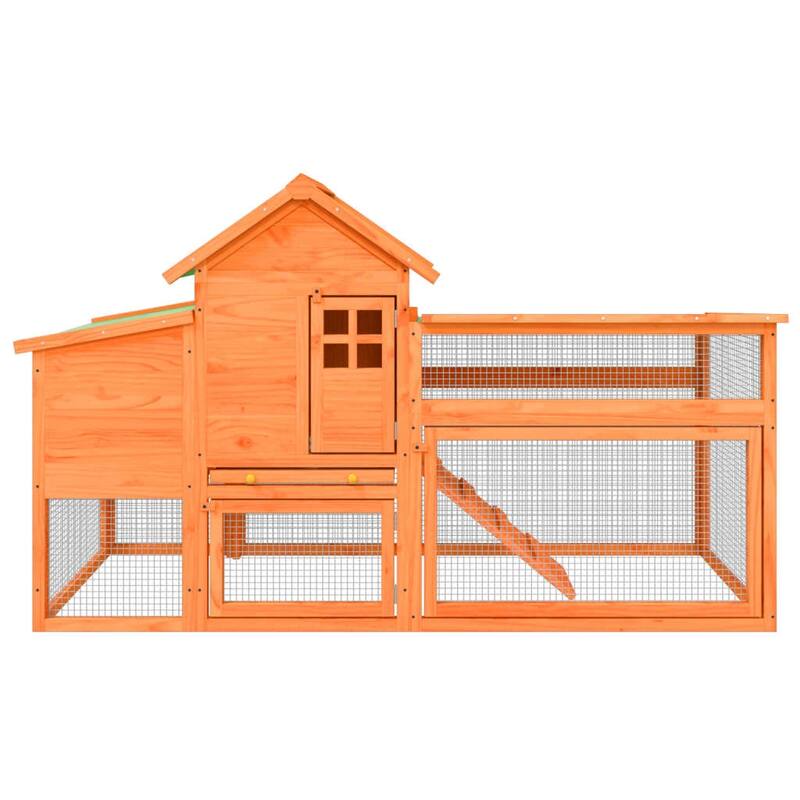vidaXL Chicken Coop Brown 73.4"x23"x44.5" Solid Wood Pine - 73.4" x 23" x 44.5"