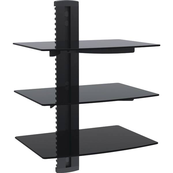 Shop 2xhome Tv Wall Mount With 3 Shelves Up To 85 Inches Floating Shelf With Strengthened Tempered Glass Overstock 12107628 Black