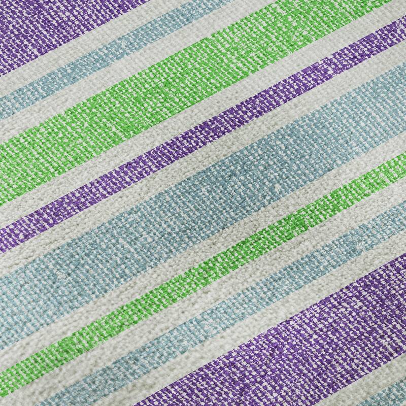 Premium Washable Super Soft Modern Cabana Stripe Mayfield Rug