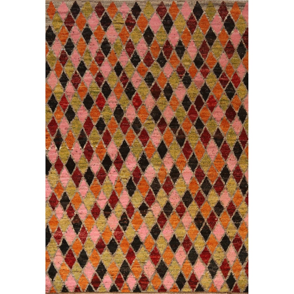 Trellis Moroccan Oriental Area Rug Handmade Tribal Wool Carpet - 5'9" x 7'9"