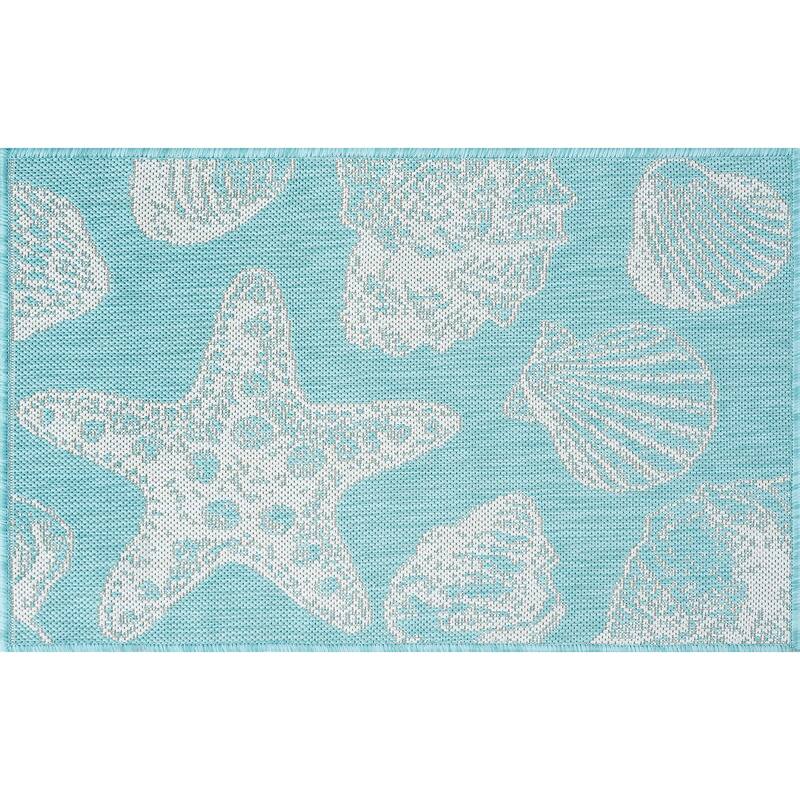 Exo Coastal Graphic Print Indoor/Outdoor Area Rug