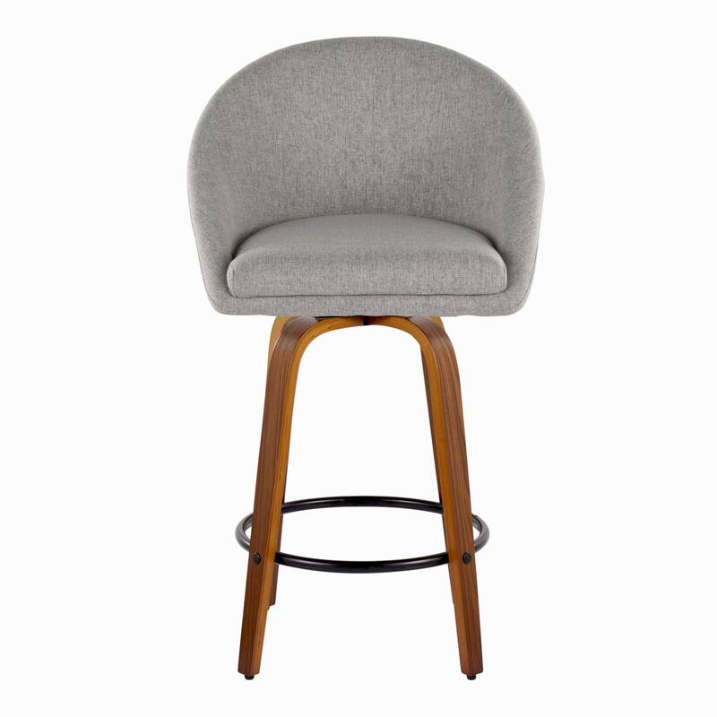 Carson Carrington Livesey High Back 26" Fixed-Height Counter Stool with Bent Wood Legs & Round Footrest (Set of 2)