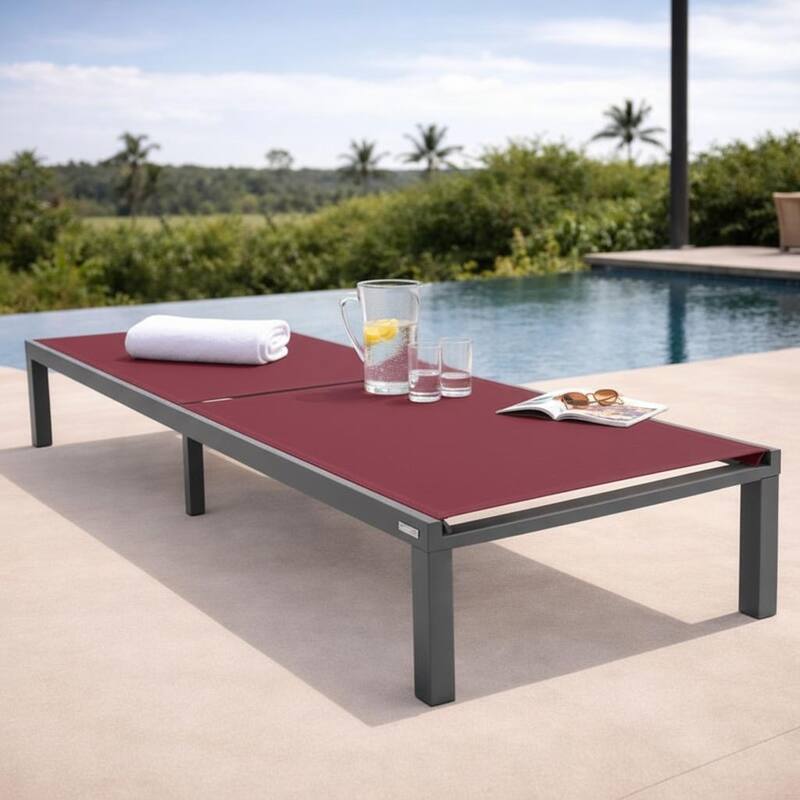 Marlin Outdoor Chaise Lounge Chair - Stackable Adjustable Recliner Sun Lounger for Pool, Beach, Patio, or Backyard