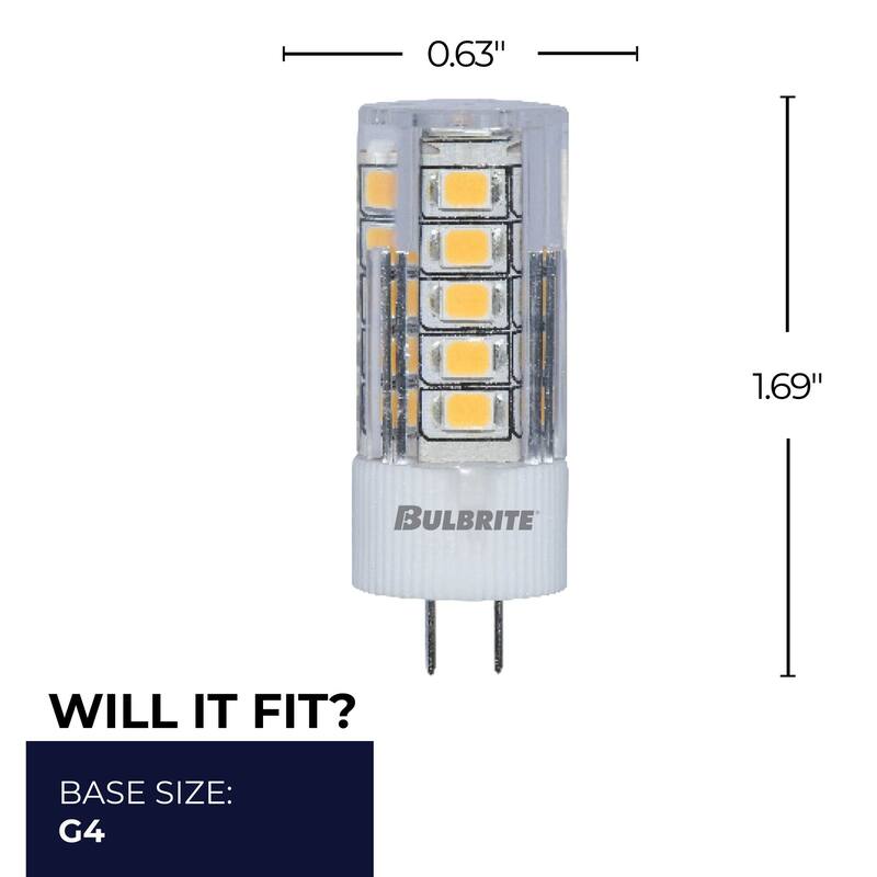 Bulbrite Pack of (3) Clear Mini JC Bi-Pin (G4) LED Bulb