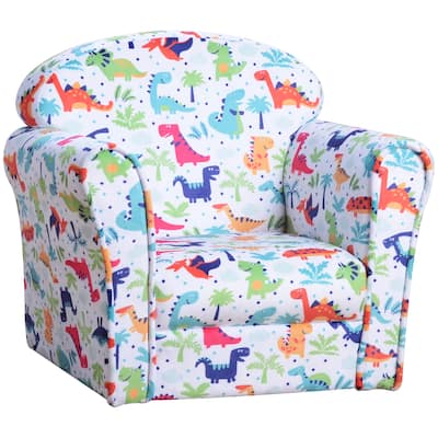 Qaba Kid's Sofa Armchair with Dinosaur Design and Thick Padding