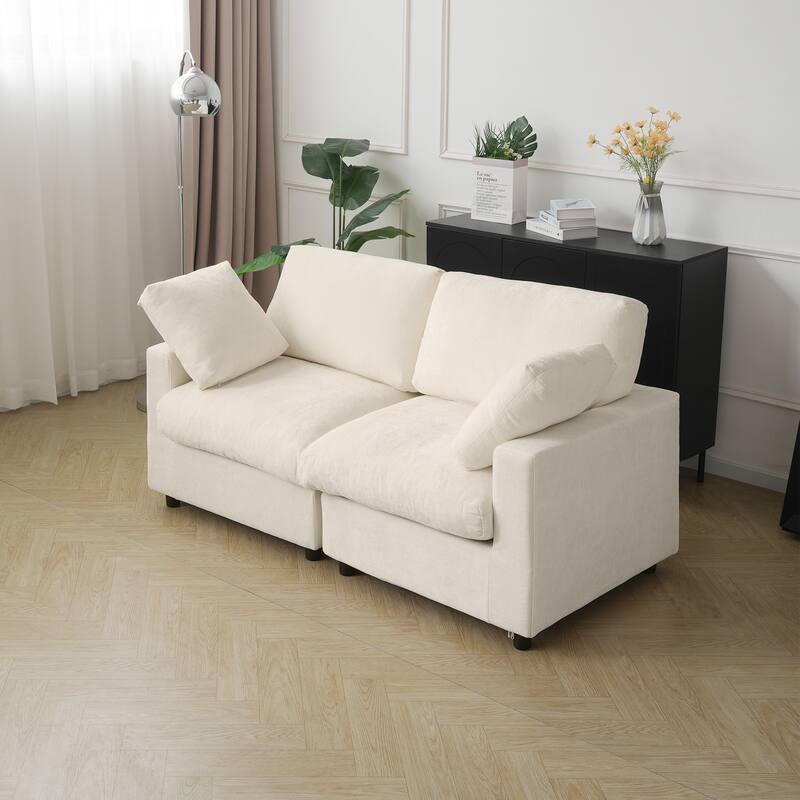 Modern Modular Sectional Sofa Cloud Couch, 67" Loveseat with Pillows