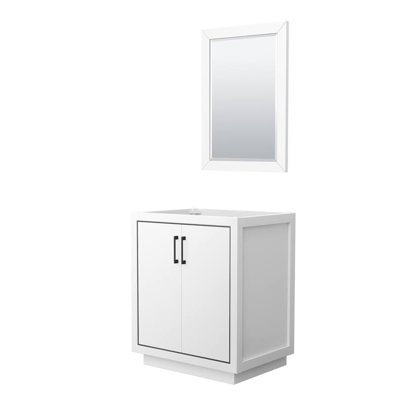Wyndham Collection WCF1111-30S-CX-M24 Icon 30" Single Free Standing - White / Matte Black Hardware