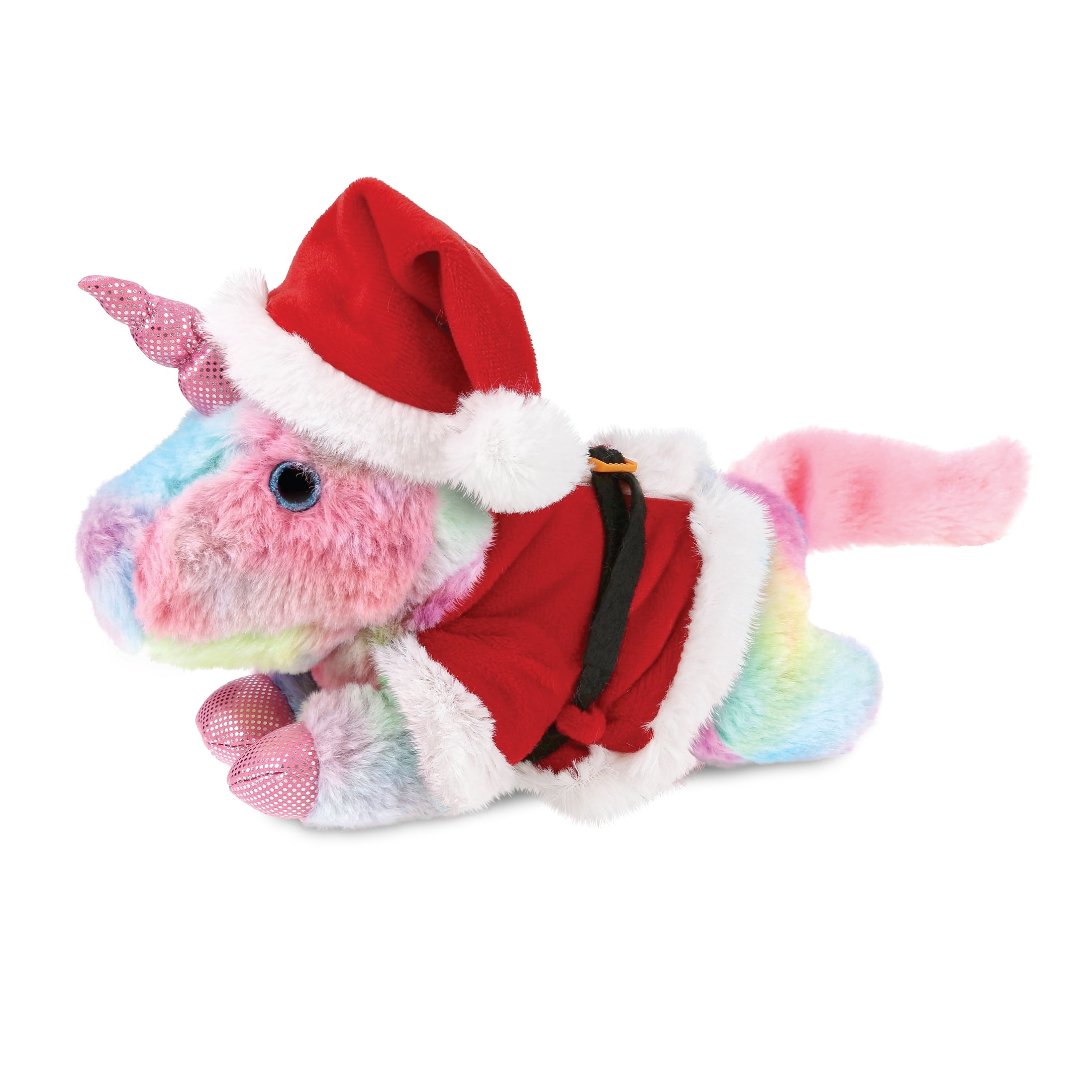 DolliBu Santa Sunday Rainbow Unicorn Stuffed Animal with Santa Outfit ...