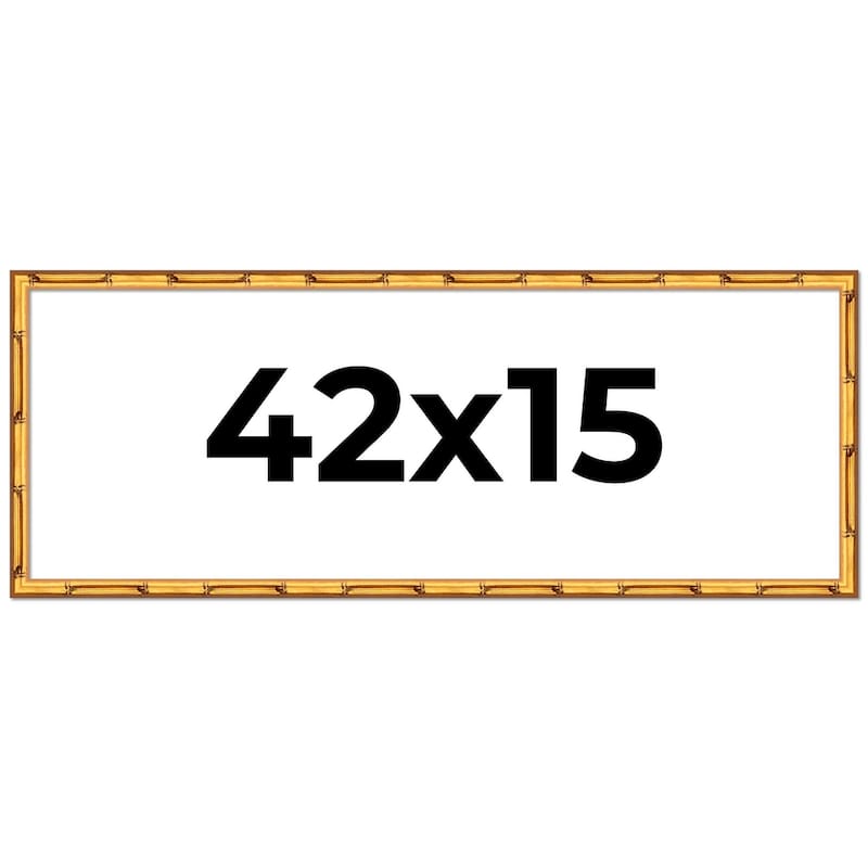 42x15 Frame Gold Bamboo Solid Wood Picture Frame | 1 Inch Moulding