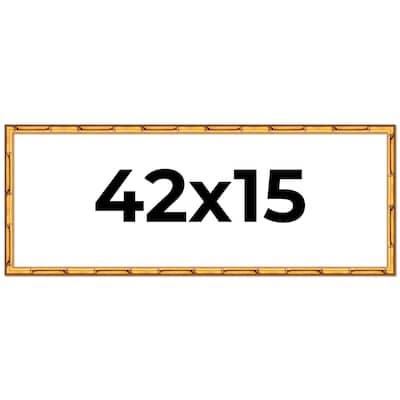 42x15 Frame Gold Bamboo Solid Wood Picture Frame | 1 Inch Moulding