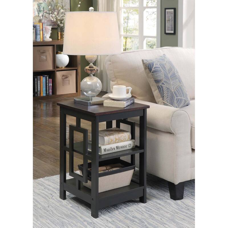 Convenience Concepts Town Square End Table with Shelves - Espresso
