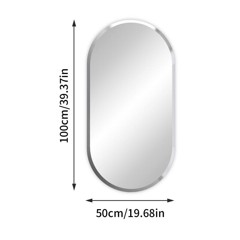 Frameless Bathroom Mirror Wall Mounted Modern Stylish Design with Contemporary Bevelled Edges