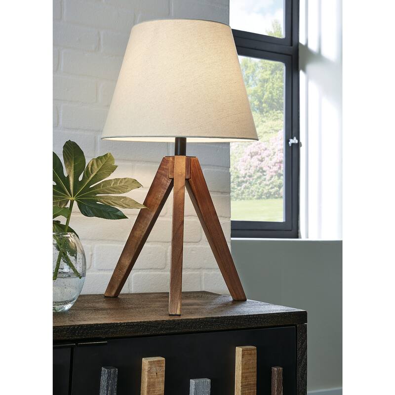 Signature Design by Ashley Laifland Wood Table Lamp (Set of 2) - 13.75" W x 13.75" D x 23.75" H