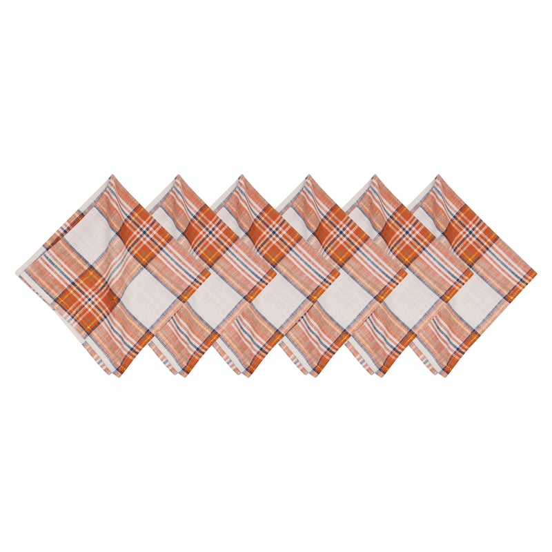 Gibson Plaid Napkin S/6 - Beige
