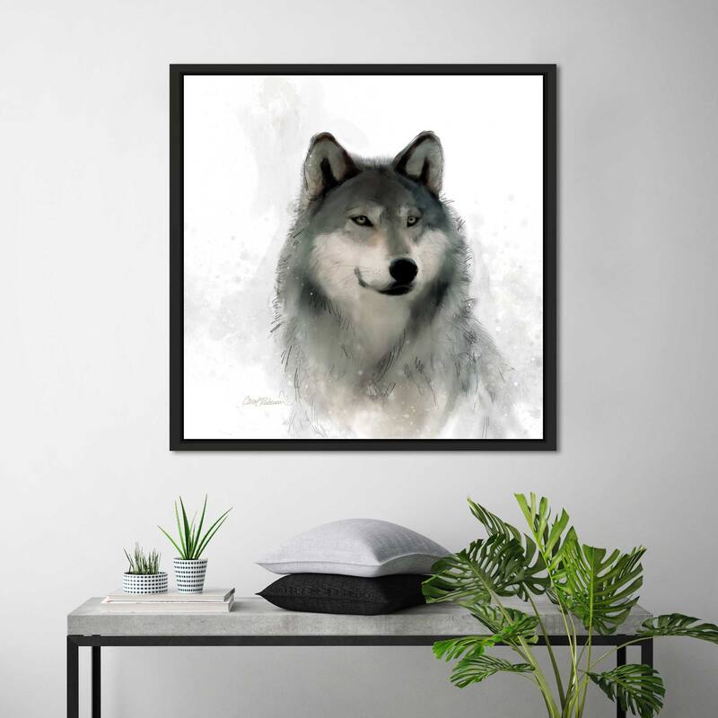 "Rainsoft Wolf" by Carol Robinson Print on Floating Canvas