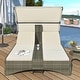 preview thumbnail 1 of 18, Roomfitters Patio Daybed, Outdoor Rattan Sun Lounger with Shelter Roof, Adjustable Backrest, Storage & Cup Holders Cream