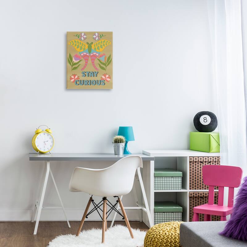 Stupell Stay Curious Butterfly Canvas Wall Art Design By Julia Fox