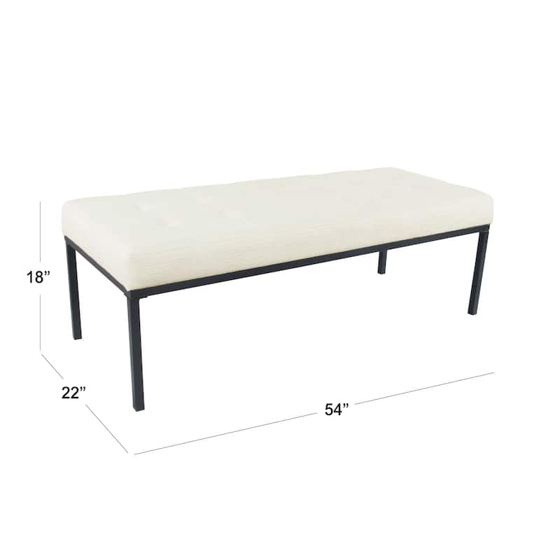 HomePop Tufted Top Metal Bench
