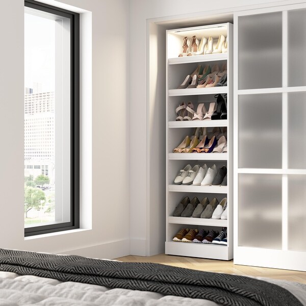 Bestar Florence 25W x 25D Shoe Shelf Closet System with LED Light