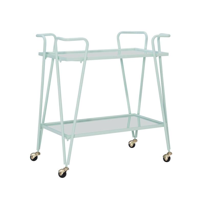 Rosa Mid-Century 2-Teir Rolling Metal Bar Cart