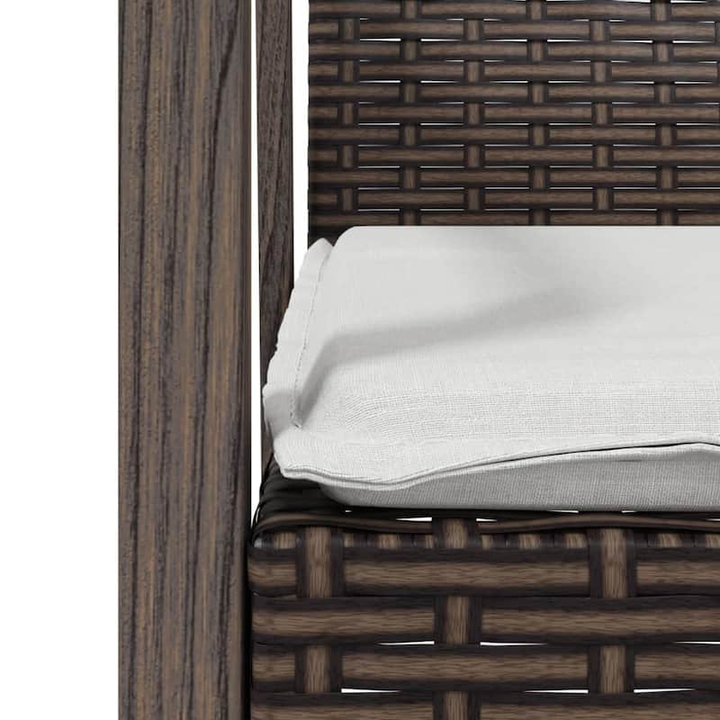 vidaXL Patio Chairs with Cushions 2 pcs Brown 22.2"x22.4"x32.7" Poly Rattan