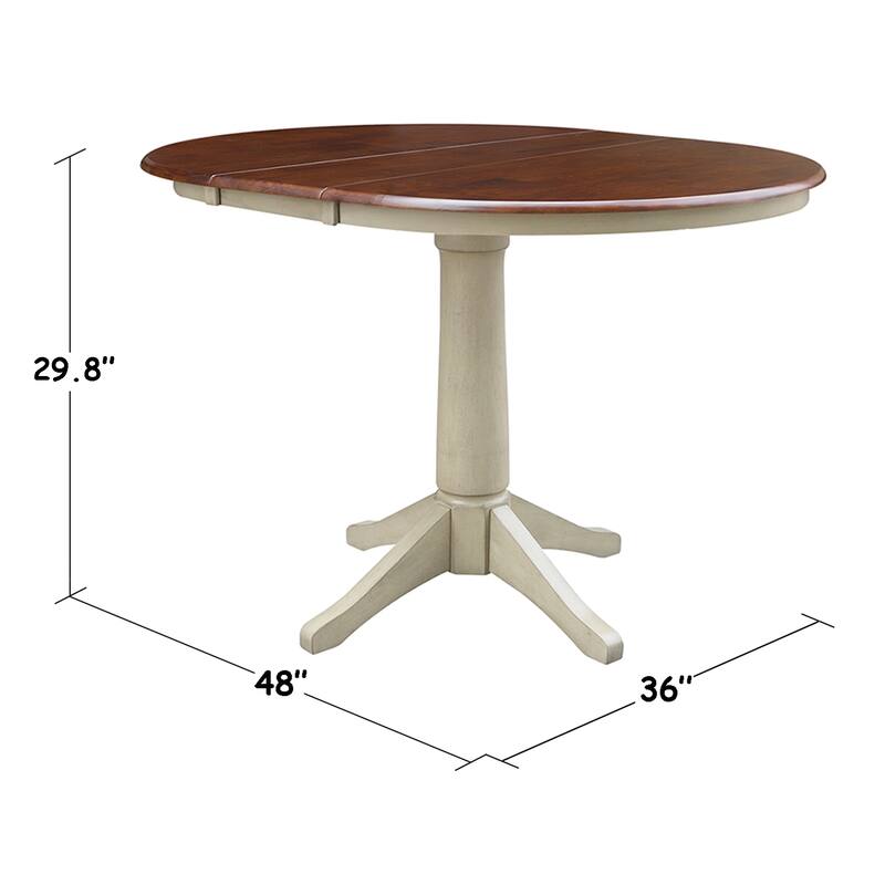 3 Piece Set - 36" Round Extension Dining Table with San Remo Chairs
