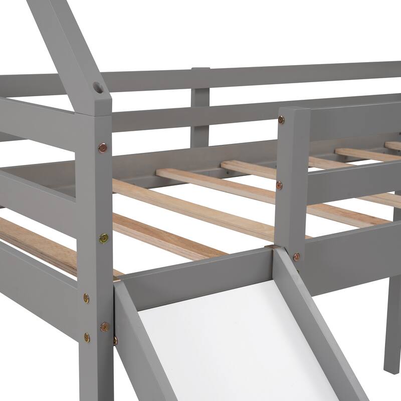 Loft Bed with Slide, House Bed with Slide